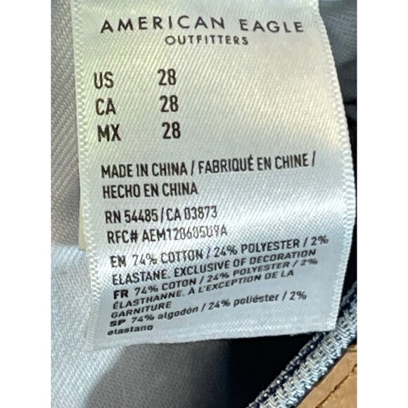 American Eagle mens size 28 airflex + denim jean shorts Distressed pre-owned - Picture 4 of 16